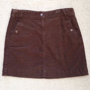 J Crew Brown Corduroy Mini Skirt